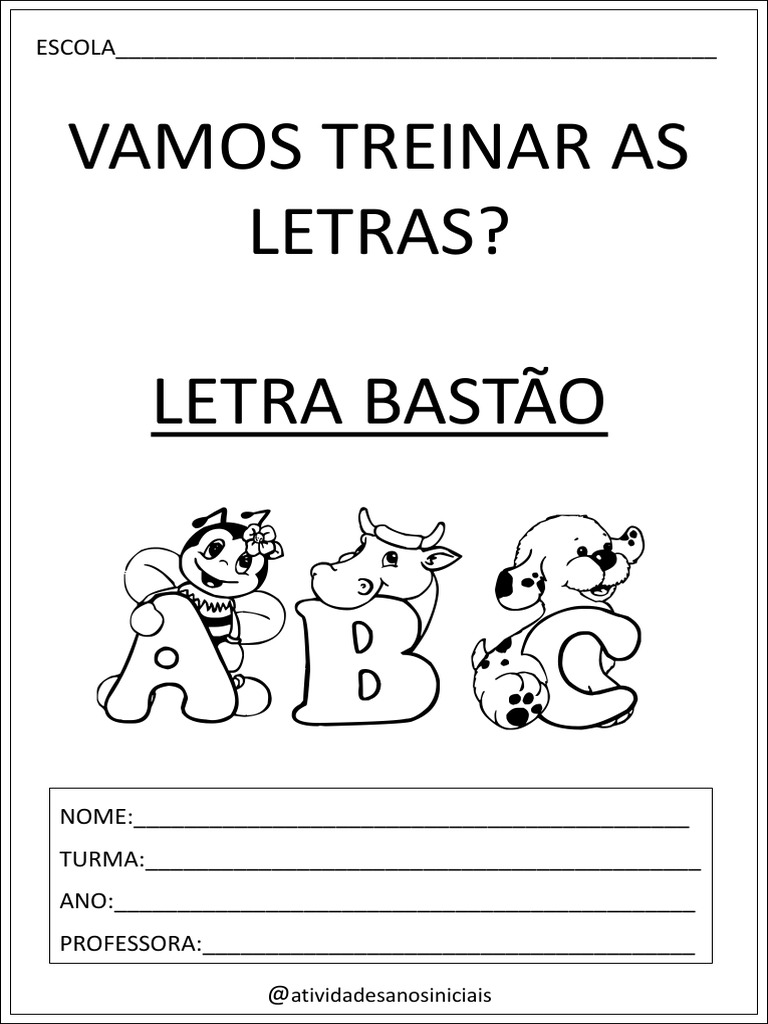 Atividades de Caligrafia Letra Bastão | PDF