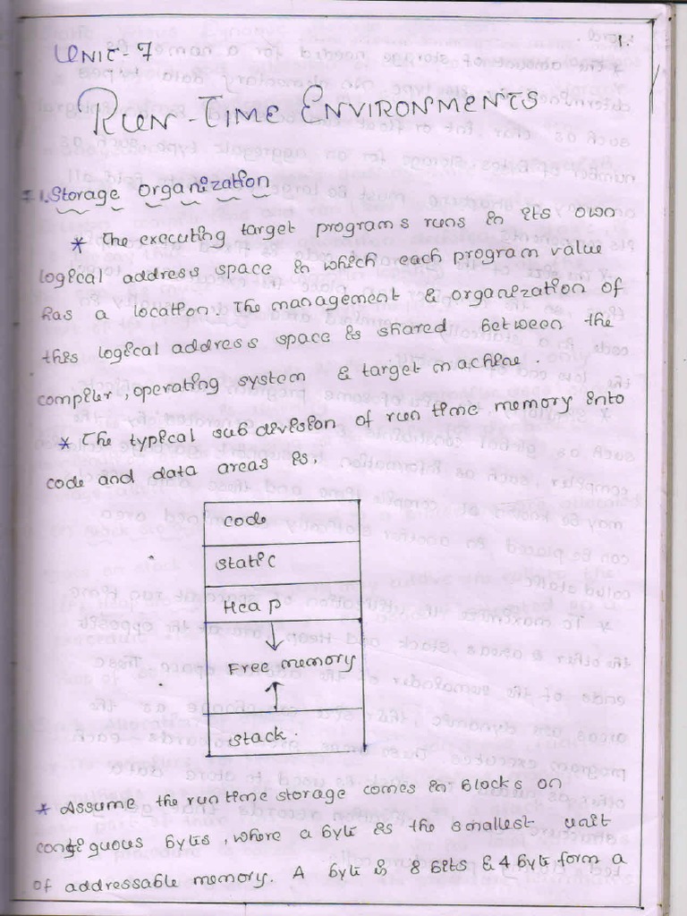 Unit-7-Runtime Environment | PDF