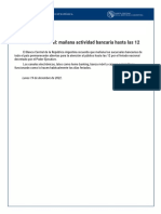 Comunicado BCRA Feriado Nacional Del Martes 20 de Diciembre