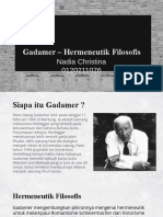 Gadamer - Bapak Hermeneutik Filosofis