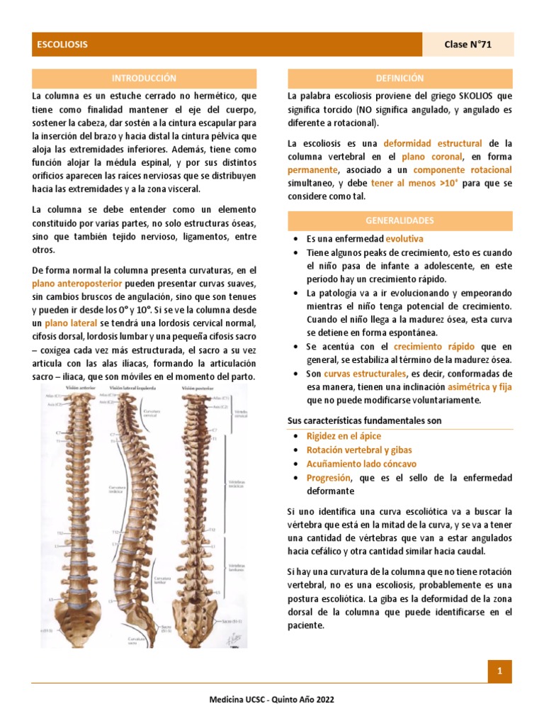 Clasificación y Evaluación de Escoliosis | PDF | Escoliosis | La ...