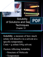 Solubility Factors and Separation Techniques
