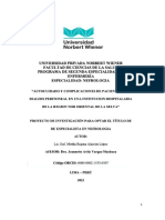 Autocuidado y Complicaciones Del Paciente de Dialisis Peritoneal en Una Institucion Del Nororiente Peruano