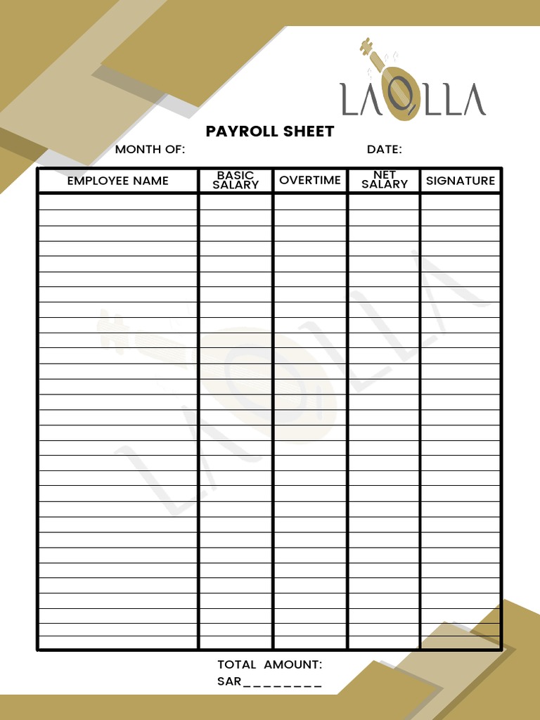 Payroll Sheet | PDF