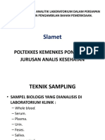 Pengelolaan Pra Analitik Bahan