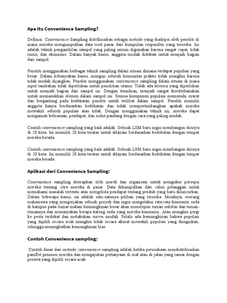 Apa Itu Convenience Sampling PDF
