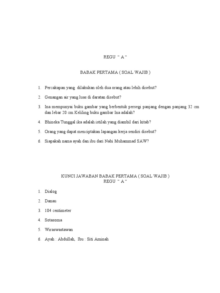 Soal Lcc Sd Kelas Junior