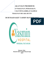 Kebijakan Dan Prosedur Persiapan Makanan, Pemasakan, Penyajian Dan Pengambilan Sample Makanan Secara Rutin