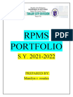 RPMS Portfolio S.Y. 2021-2022 by Manilyn R. Rosales