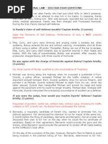 CRIMINAL LAW - 2022 Bar Exam Questions and Answers