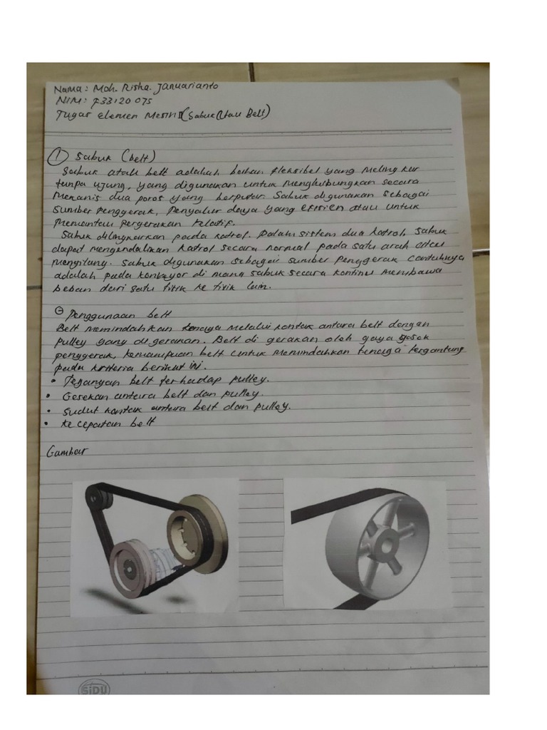 Tugas Elemen Mesin Ii Belt Pdf