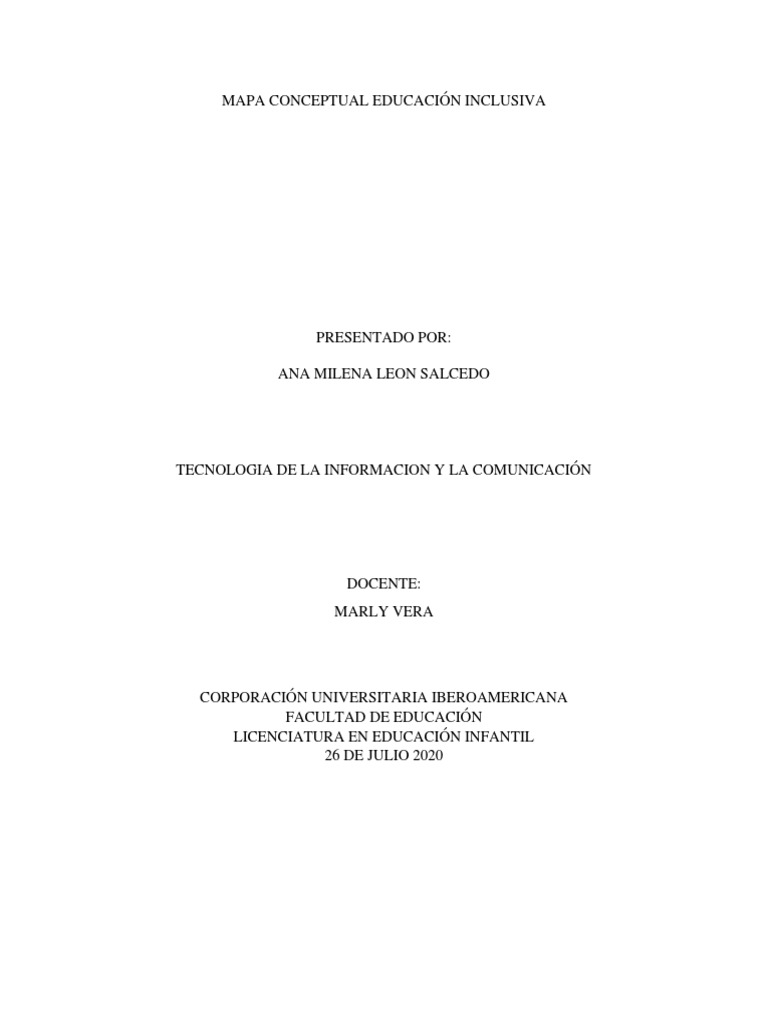 MAPA CONCEPTUAL Educación Inclusiva | PDF