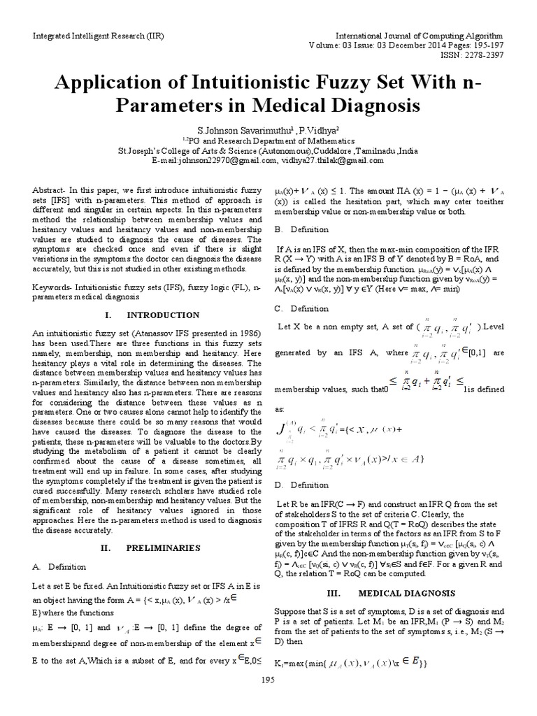 Application of Intuitionistic Fuzzy Set With N-Parameters in Medical ...