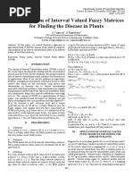 An Application of Interval Valued Fuzzy Matrices For Finding The Disease in Plants