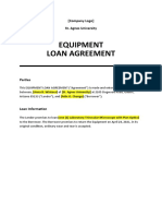 Equipment Loan Agreement Template