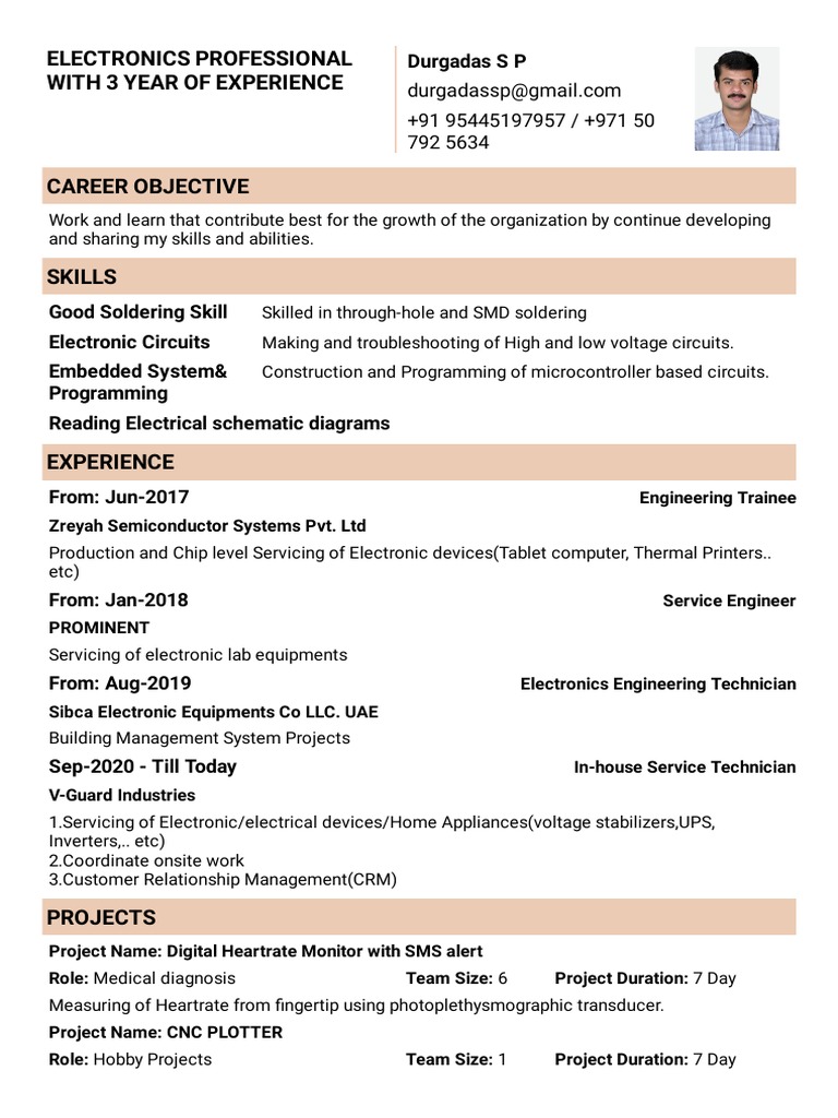 Electronics Technician Resume Overview | PDF | Electronics | Electricity
