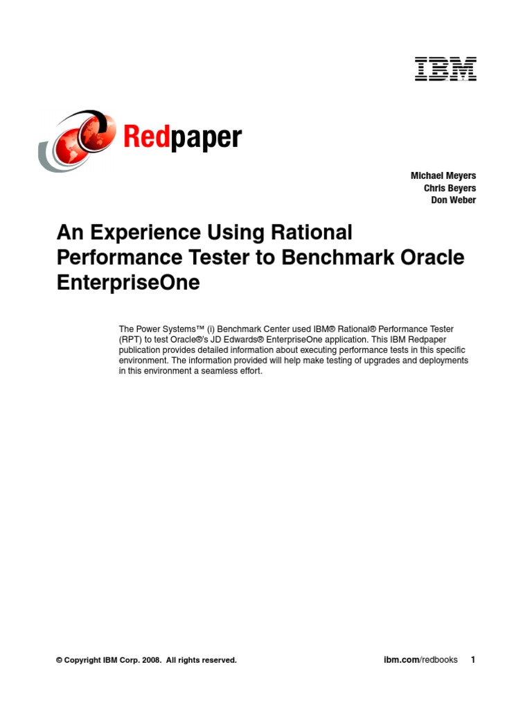 An Experience Using Rational Performance Tester To Benchmark Oracle ...