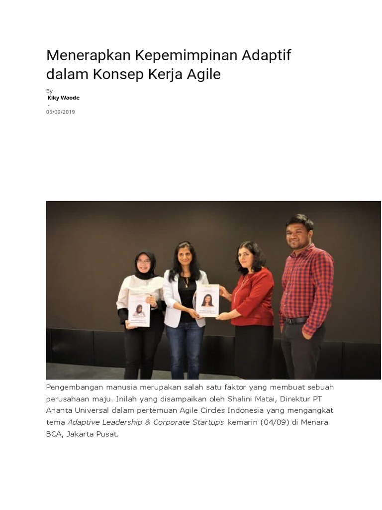 Menerapkan Kepemimpinan Adaptif Dalam Konsep Kerja Agile | PDF