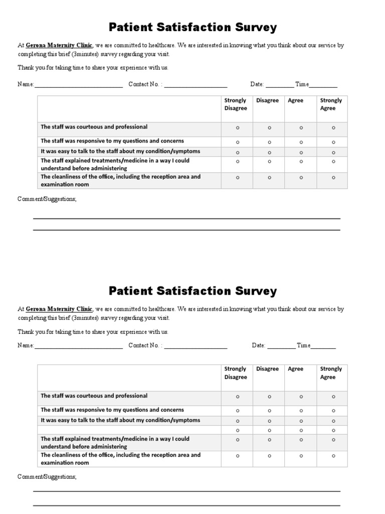 Patient Satisfaction Survey PDF Patient Diseases And Disorders Patient Satisfaction Survey PDF Patient Diseases And Disorders