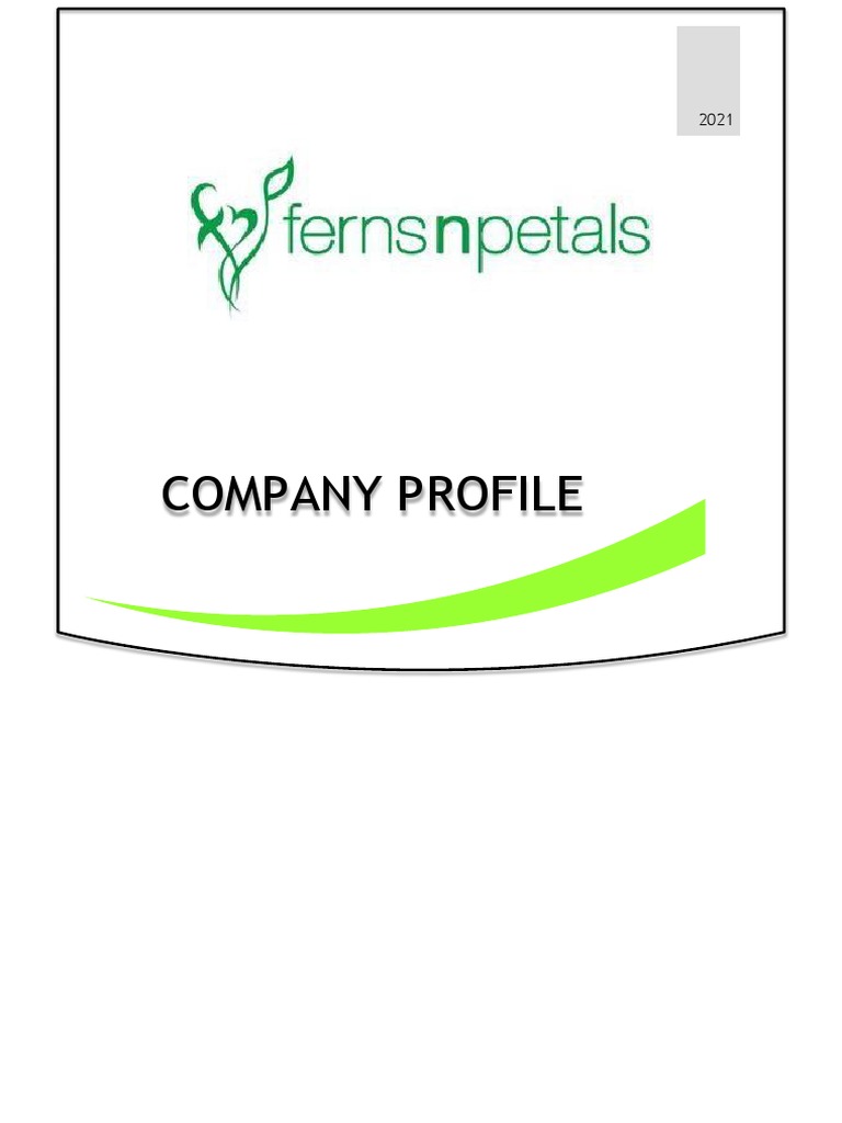 Ferns N Petals Company Profile 2021 PDF E Commerce Business