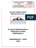 Plan de Preparacion de Respuesta A Emergencia Cerro Jesus