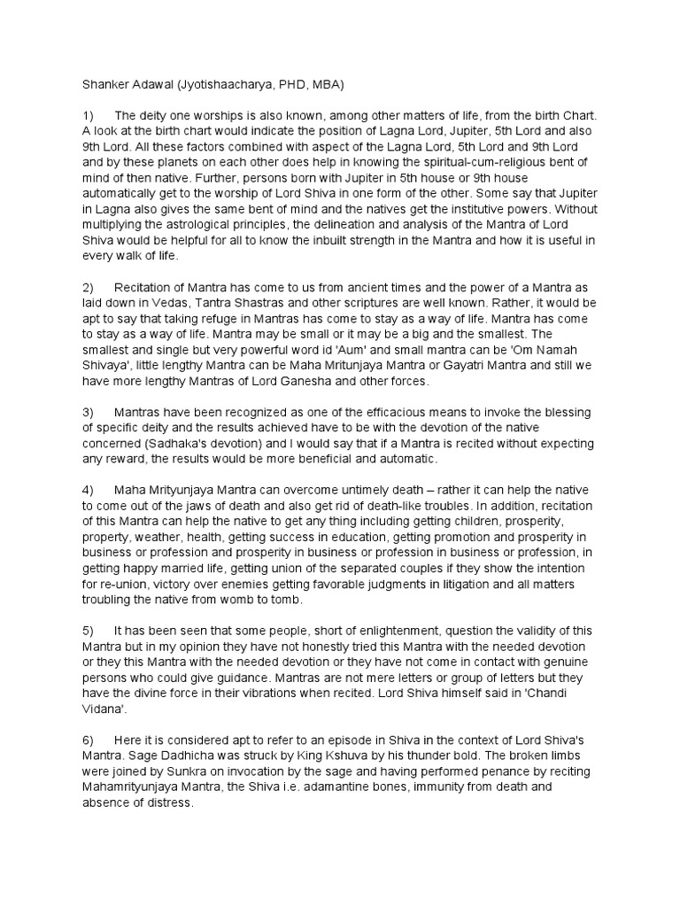 Mantra Pdf Mantra Shiva