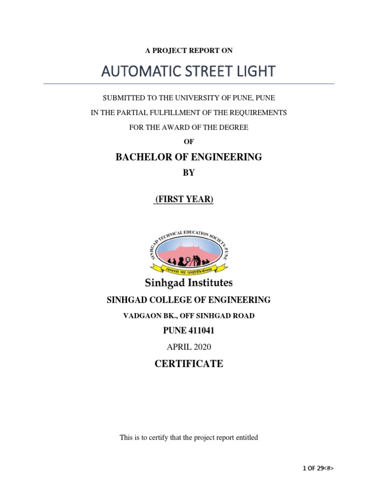 Automatic Street Light Pdf Light Emitting Diode