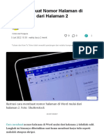 Cara Membuat Nomor Halaman Di Word Mulai Dari Halaman 2