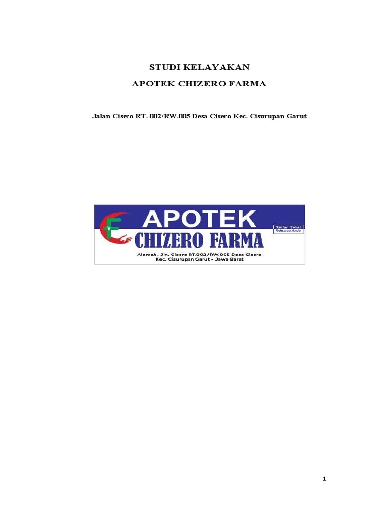 Studi Kelayakan Apotek Pdf