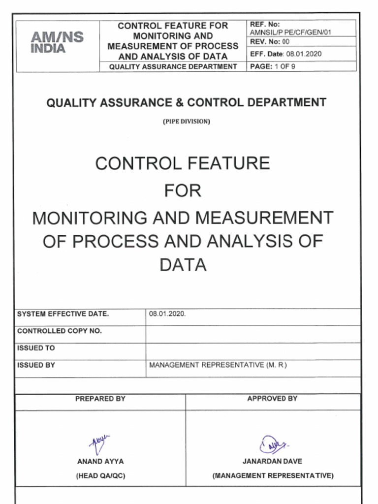 01 Monitoring of Process and Data Analysis | PDF