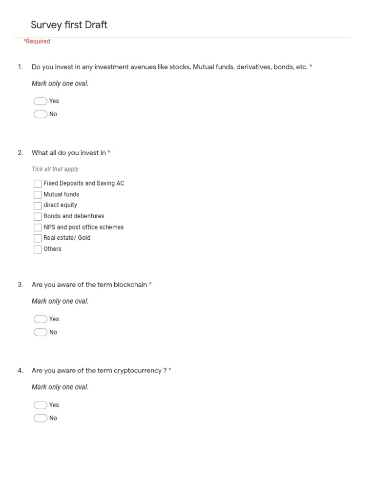 Crypto Survey - Google Forms | PDF | Cryptocurrency | Market (Economics)