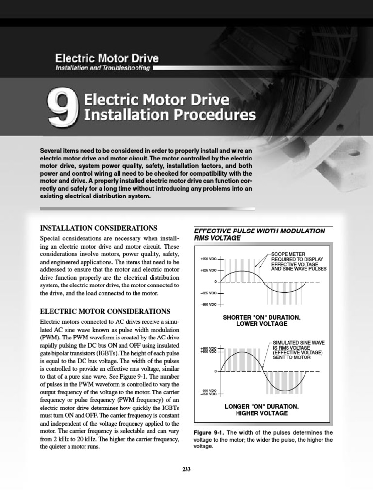 Electric Motor Drive Installation Procedure PDF Electric Motor