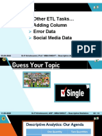 Recap : Other ETL Tasks Adding Column Error Data Social Media Data