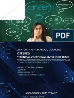 Senior High Courses in Tech-Voc and Academics