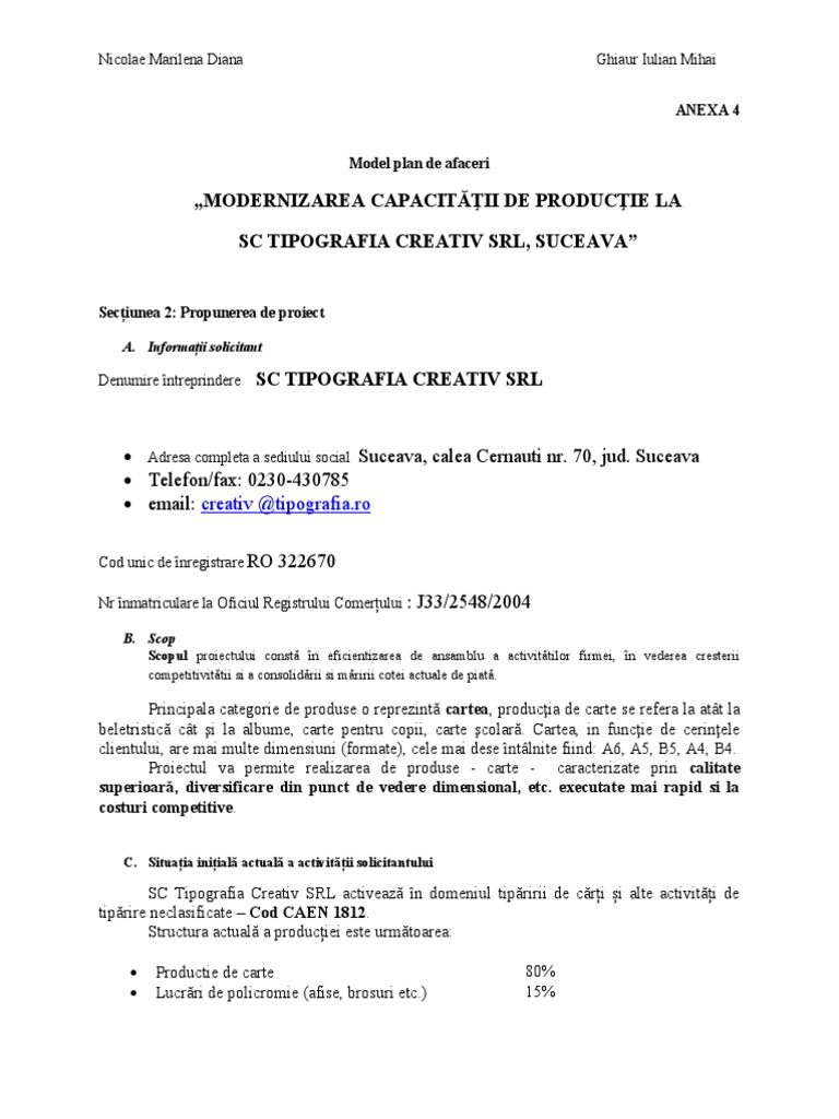 ANEXA 4 Model Plan de Afaceri PDF