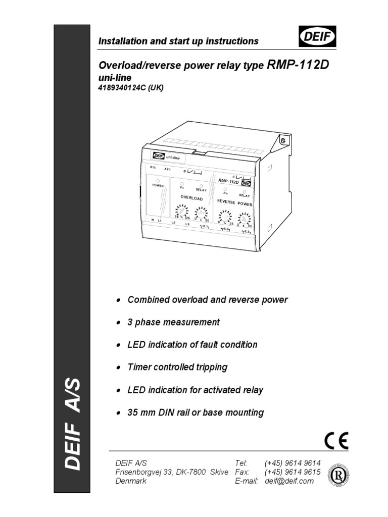RMP-112D Relay Installation Guide | PDF