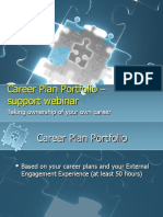 Career Plan Portfolio - Support Webinar: Taking Ownership of Your Own Career