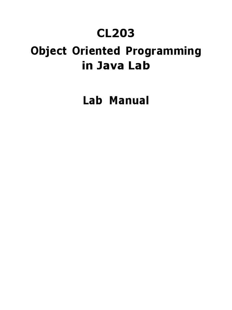 Java OOP Lab Manual | PDF | Computer Science | Data