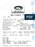 Fuel receipt from Bharat Petroleum with receipt number G5211