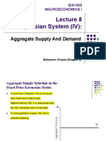 EIA1003 Macroeconomics I Lecture 8: The Keynesian System (IV): Aggregate Supply and Demand