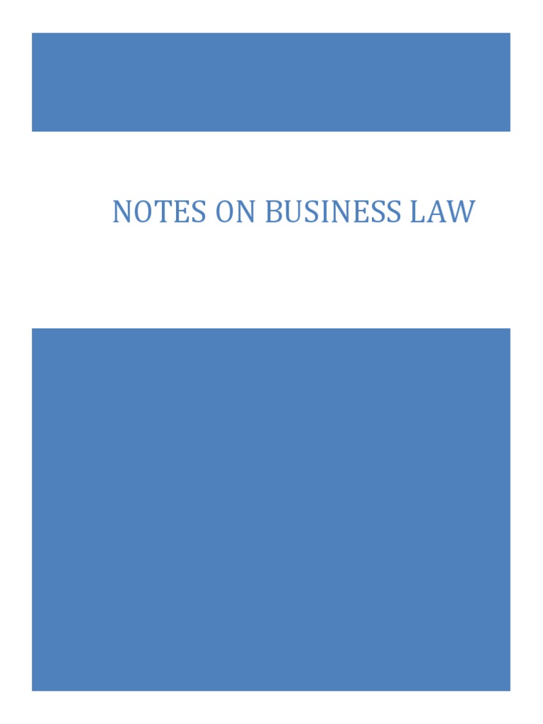 Notes On Business Law Pdf Tort Damages