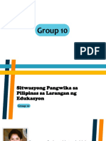 Sitwasyong Pangwika Sa Pilipinas Sa Larangan NG Edukasyon