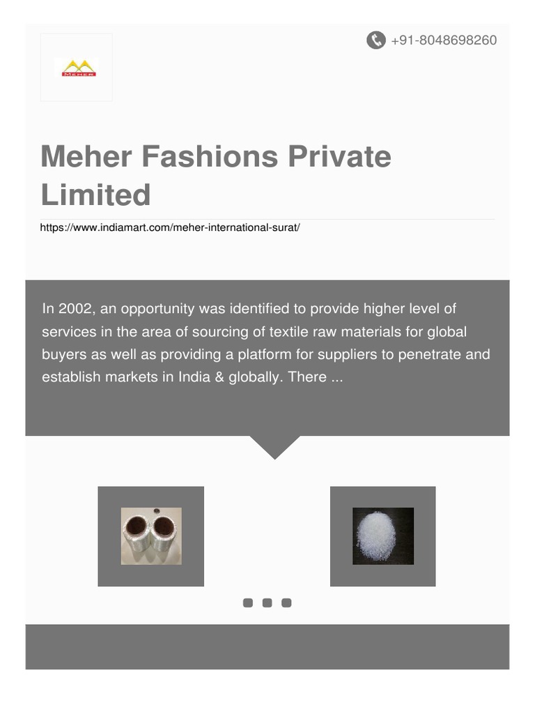 Meher Fashions Private Limited PDF