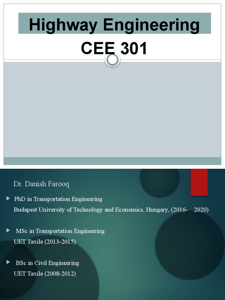 1 Highway Engg PDF Controlled Access Highway Transportation