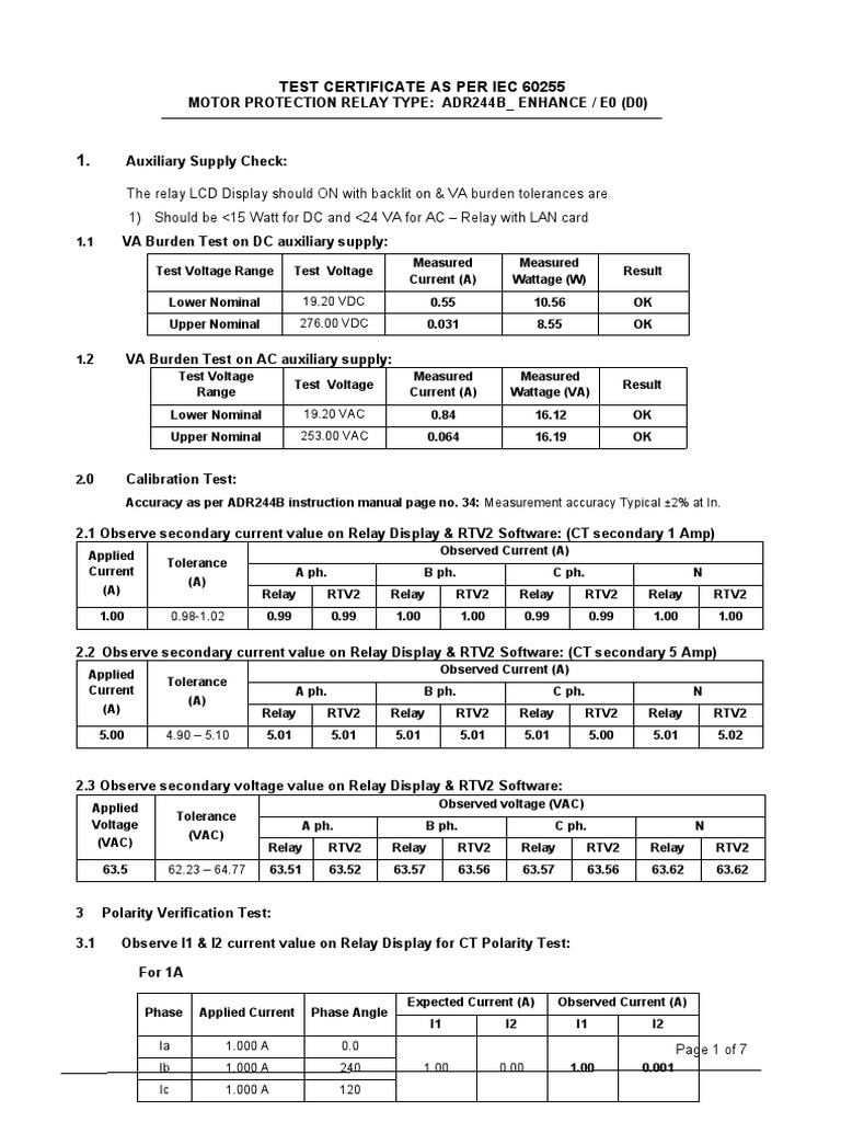 Motor Protection Relay TC PDF Relay