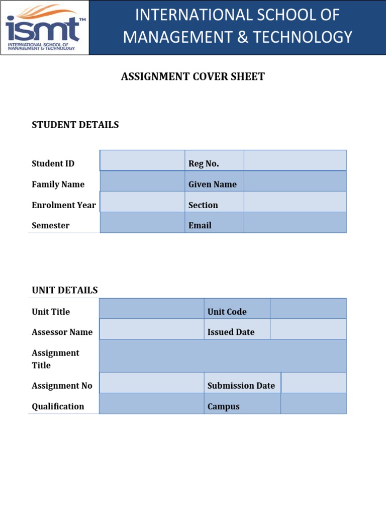assignment cover sheet uc