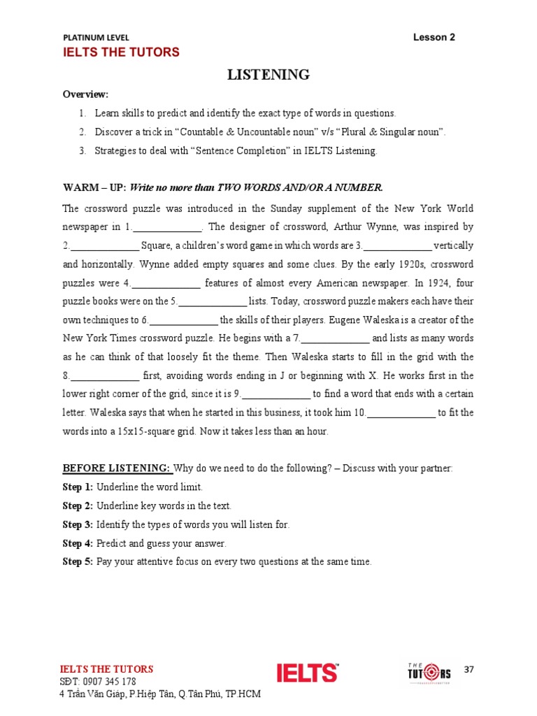 Lesson 2 Download Free PDF Cost Of Living Crossword