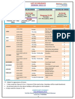 List of Holidays 2022-23