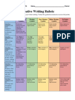 Creative Writing Rubric: TOTAL: - 25 Points