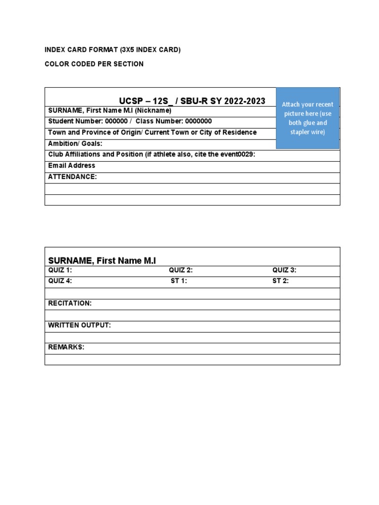 Index Card Format PDF
